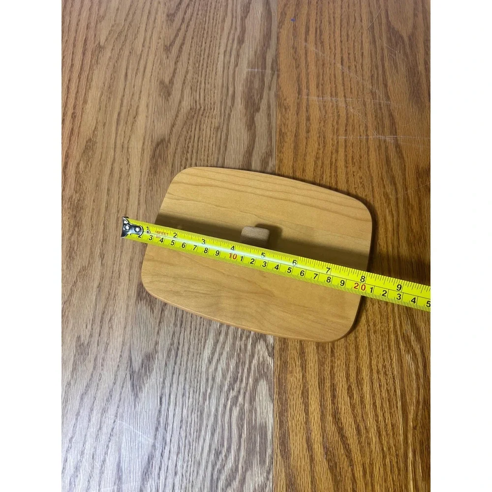 Longaberger WoodCrafts Small Rectangular Wooden Basket Lid w Knob Maple Wood